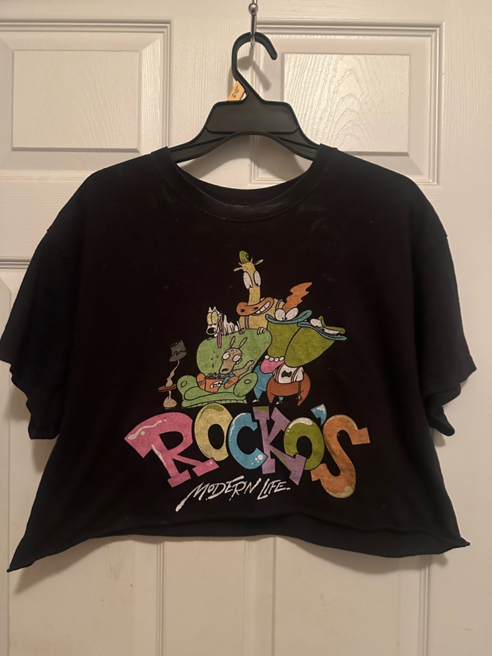 Rocko's Modern Life Black Graphic Crop Tee